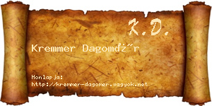 Kremmer Dagomér névjegykártya